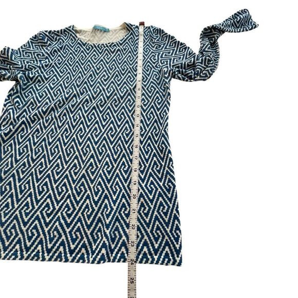 J. McLaughlin Blue and White Geometric Print Pullover Top size XS - Picture 5 of 8